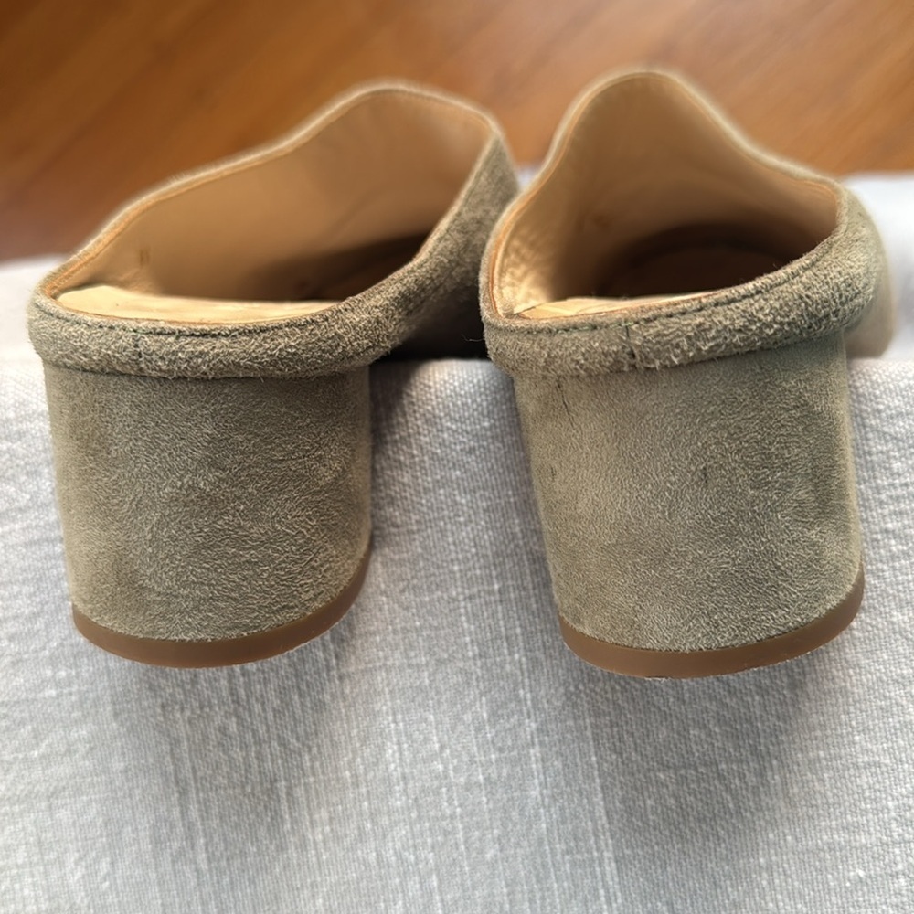 Everlane The Day Heel Olive Green Suede Sz 81/2 - Picture 7 of 10